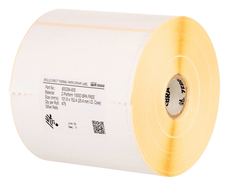 Zebra White Z-Perform 1000T Self-Adhesive Printer Label
