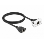 DeLOCK Network Extension Cable for Easy 45 Module S/FTP RJ45 jack to RJ45 jack Cat.6A 1 m black