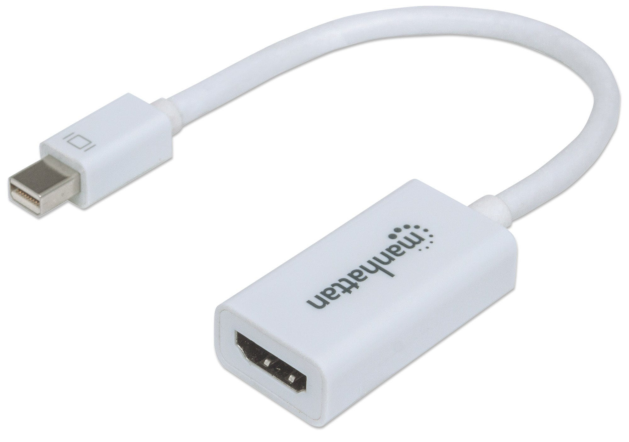 Manhattan Mini DisplayPort 1.2 to HDMI Adapter Cable, 1080p@60Hz, 17cm, Male to Female, White, Lifetime Warranty, Blister