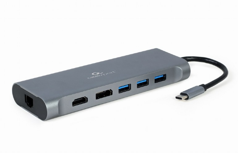 Image of Gembird A-CM-COMBO8-01 notebook dock/port replicator USB 3.2 Gen 1...