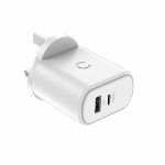 Cygnett PowerPlus 32W USB-C PD Dual Port Wall Charger UK - White