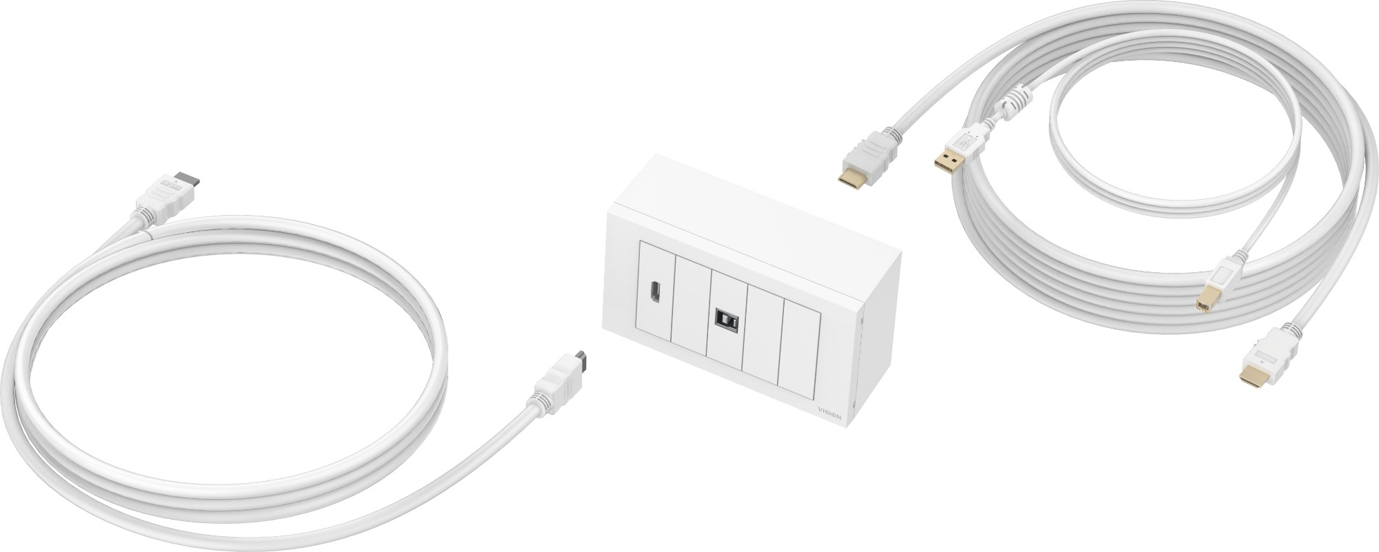 TechConnect - Flush mount faceplate kit - 5m - wall mountable - white - 2-gang - 2 ports thumbnail