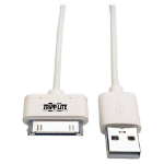 Tripp Lite M110-003-WH USB Sync/Charge Cable with Apple 30-Pin Dock Connector, White, 3 ft. (0.91 m)