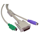 Cables Direct DVI+PS/2 KVM KVM cable Grey 2 m