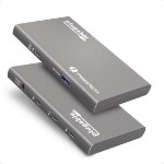 Plugable Technologies USB4-HUB3A interface hub Thunderbolt 4 10000 Mbit/s Gray