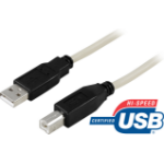 Deltaco USB-205 USB cable USB 2.0 0.5 m USB A USB B Grey