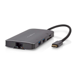 Nedis CCBW64240AT02 laptop dock/port replicator USB 3.2 Gen 1 (3.1 Gen 1) Type-C Anthracite