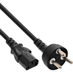 InLine power cable Denmark Type K male / 3pin IEC C13 male, 5m