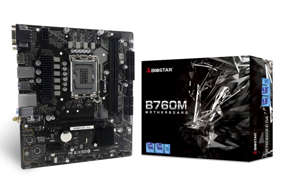 Image of Biostar B760MX2-E D4 motherboard Intel B760 LGA 1700 micro ATX