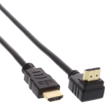 InLine High Speed HDMI Cable with Ethernet, angled, 3m