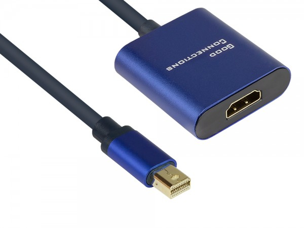 Alcasa MDP-HDMI2 video cable adapter 0.2 m Mini DisplayPort HDMI Black, Blue