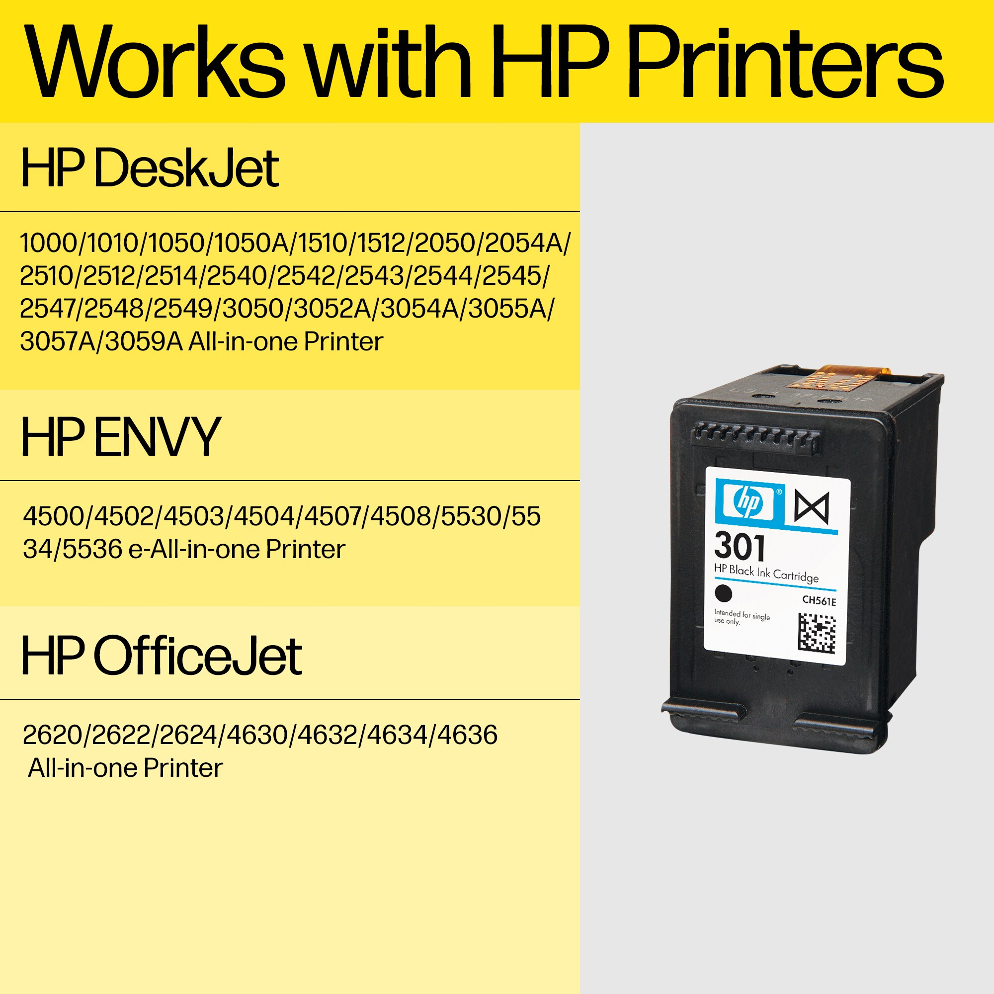 HP 301 Cyan/Magenta/Yellow Ink Cartridge CH562EE