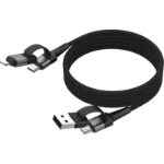Ansmann 1700-0188 USB cable 1.2 m USB A/USB C USB C/Lightning Black, Silver