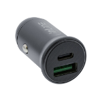 InLine USB car charger power-adapter power delivery, USB-A + USB-C, grey