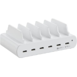 CoreParts 150W 6 Ports USB-C Charging station Smartphone White AC Indoor
