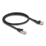 DeLOCK RJ45 Network Cable Cat.8.1 S/FTP plug 45° left angled to plug straight up to 40 Gbps 0.5 m black