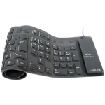 LogiLink flexible waterproof keyboard USB + PS/2 QWERTY Black