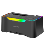 LogiLink USB 3.2 Gen1 Docking Station, 1-Bay, for 2,5/3,5" SATA HDD/SSD, RGB