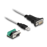 DeLOCK 63465 seriële kabel Zwart, Transparant 1,8 m USB Type-A DB-9