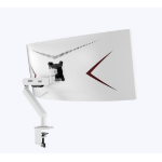 AOC AM406W White Desk-mount monitor arm with Alloy Structure. Mechanical Spring. Full Range Motion 17-40' up to 12KG VESA 100 and 75mm