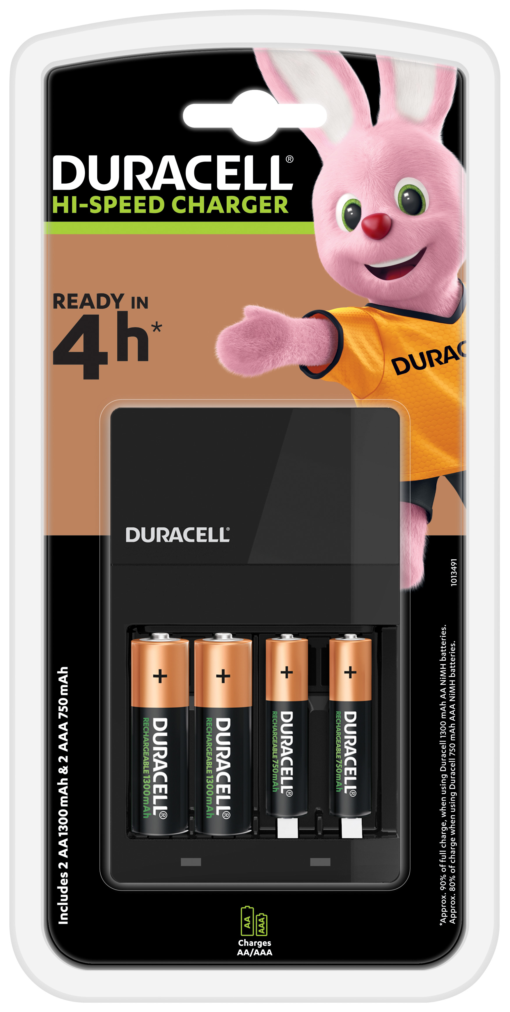 Image of Duracell Ladegerät Cef14 inkl. 2x AA 1300mAh AAA 750mAh - Charger...