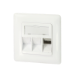 LogiLink Keystone Faceplate for 3 modules, German type, pure white