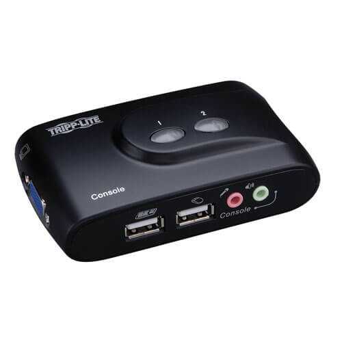 Image of Tripp Lite B004-VUA2-K-R 2-Port Compact USB KVM Switch with Audio...