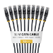 StarTech.com 50cm Black Slim CAT6 Cable, 10 Pack, Snagless, 100W PoE, UTP, LSZH, 28AWG Pure Bare Copper Wire, Slim RJ45 Network Patch Cord w/Strain Reliefs, Individually Tested