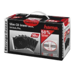 Hama CD Slim Jewel Case, pack 50 Pcs 1 discs Transparent