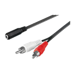 Microconnect AUDLRC14 audio kabel 1,5 m 3.5mm 2 x RCA Zwart