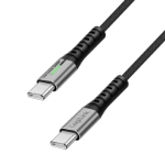 LogiLink USB 3.2 Gen2x2 Type-C cable, C/M to C/M, 20 Gbps, 240W,4K,LED,metal,black,1.5 m