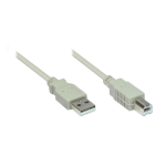 Alcasa 5m USB2.0-A/USB2.0-B USB-kabel USB A USB B Grijs