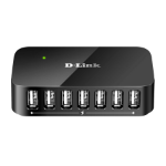 D-Link DUBH7 interface hub USB 2.0 480 Mbit/s Black