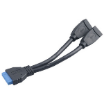 Akasa AK-CBUB09-15BK cable interface/gender adapter USB3.0 19-pin 2 x USB3.0 Black
