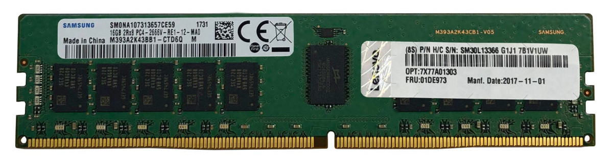 Image of Lenovo 4X77A77495 memory module 16 GB 1 x 16 GB DDR4 3200 MHz ECC