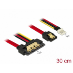 DeLOCK 85232 SATA cable 0.3 m SATA 7-pin + Molex (4-pin) SATA 22-pin Black