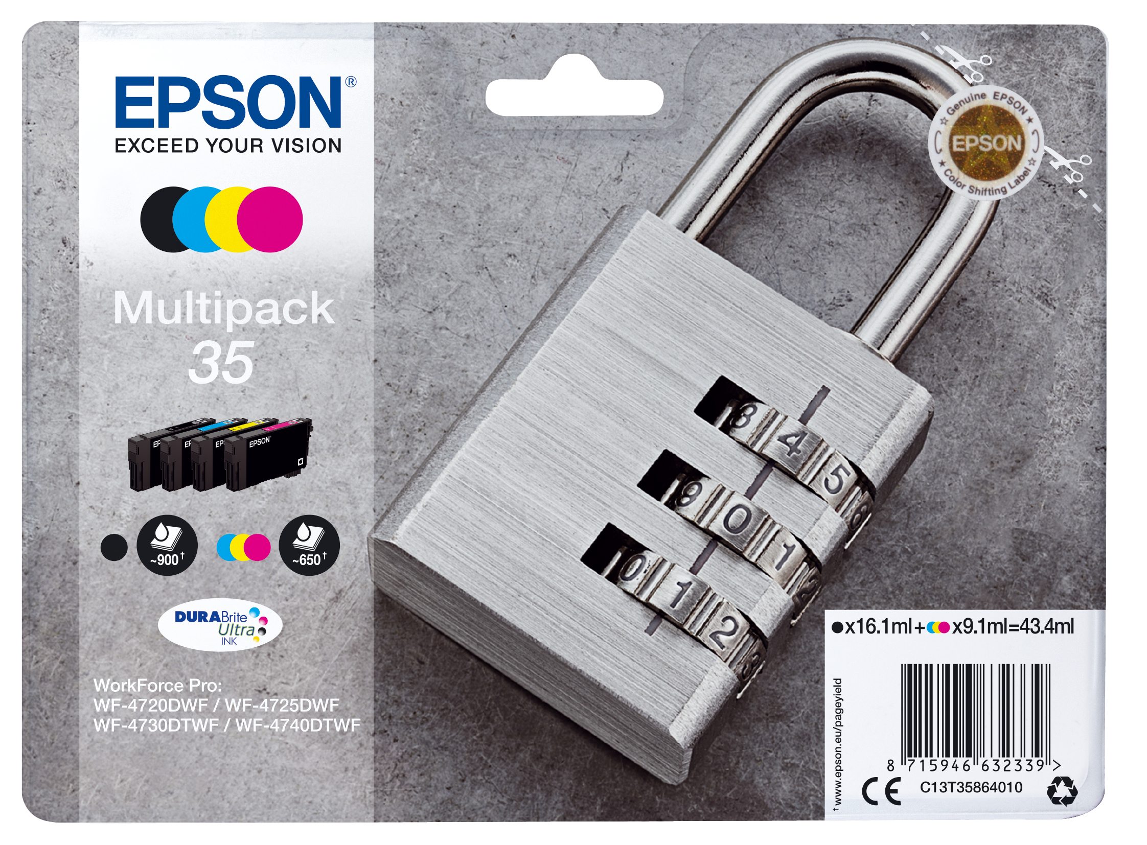 Image of Epson C13T35864010/35 Ink cartridge multi pack Bk,C,M,Y 16,1ml +...