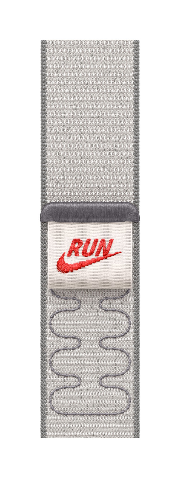 Apple Nike Sport Loop Band Grey Nylon. Recycled polyester. Spandex