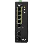 Tripp Lite NGI-S05C2POE4 5-Port Lite Managed Industrial Gigabit Ethernet Switch - 10/100/1000 Mbps, PoE+ 30W, 2 GbE SFP Slots, -10° to 60°C, DIN Mount