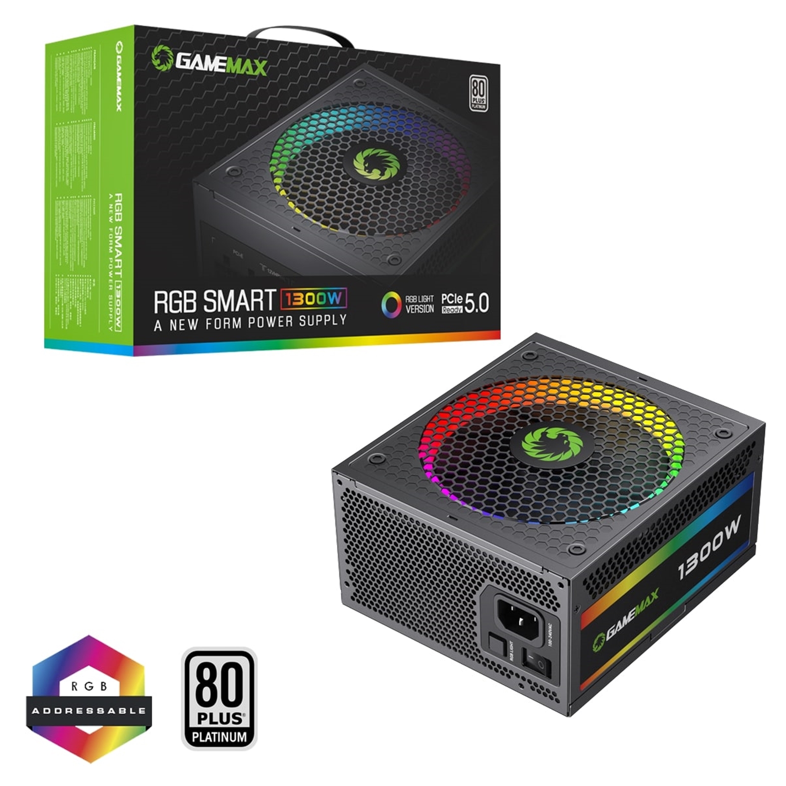 Image of GAMEMAX RGB Smart Platinum 1300W ATX3.0 PSU, 80 PLUS Platinum,...