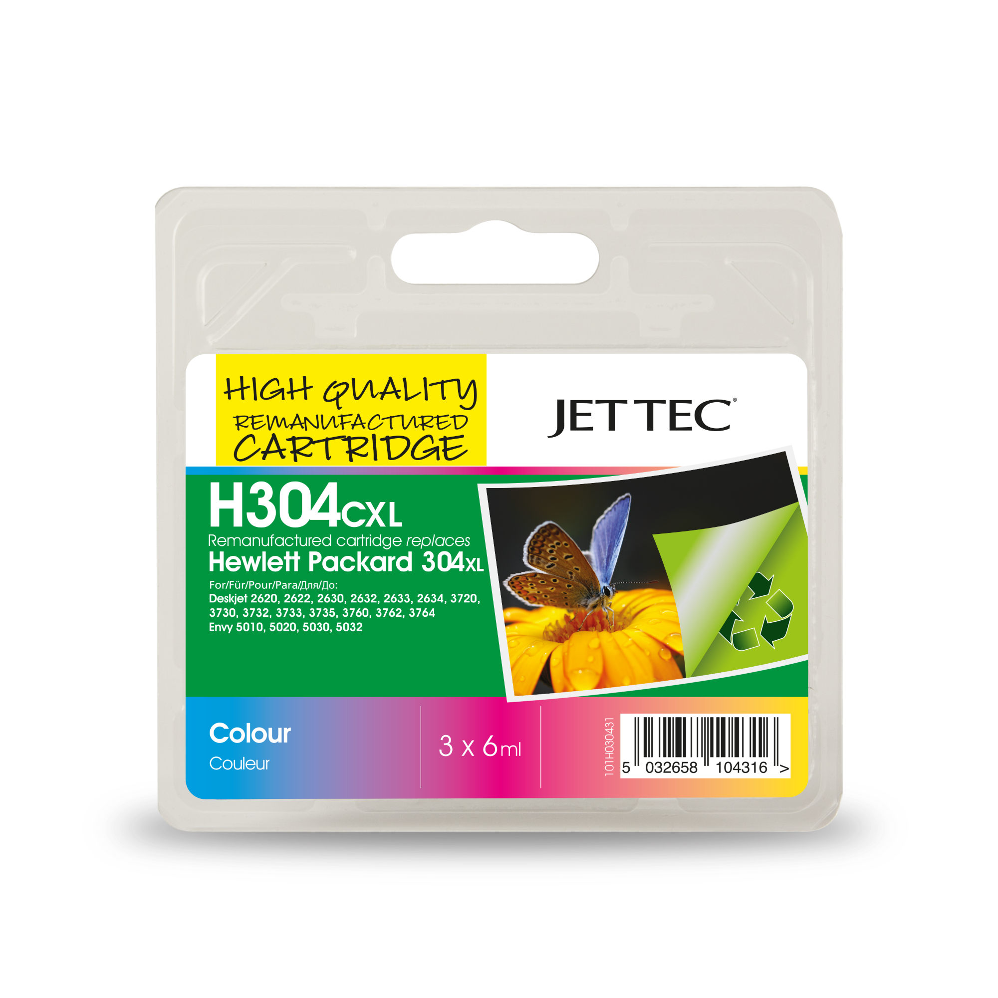 Refilled HP 304XL Colour Ink Cartridge