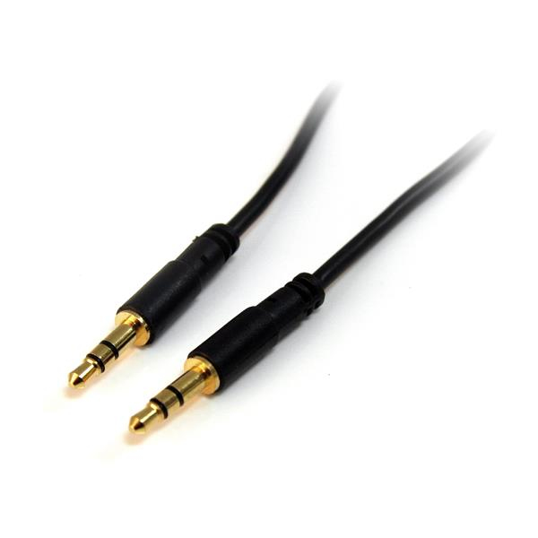 Image of StarTech.com 1 ft Slim 3.5mm Stereo Audio Cable - M/M