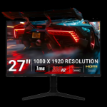 PIXL CM27C7 27 Inch 165Hz Full HD Curved HDR Widescreen Gaming Monitor with AMD Freesync & NVidia G-Sync, 1ms Response Time, 165Hz Refresh Rate, DisplayPort, HDMI, USB-A, VESA Mount & Height Adjust