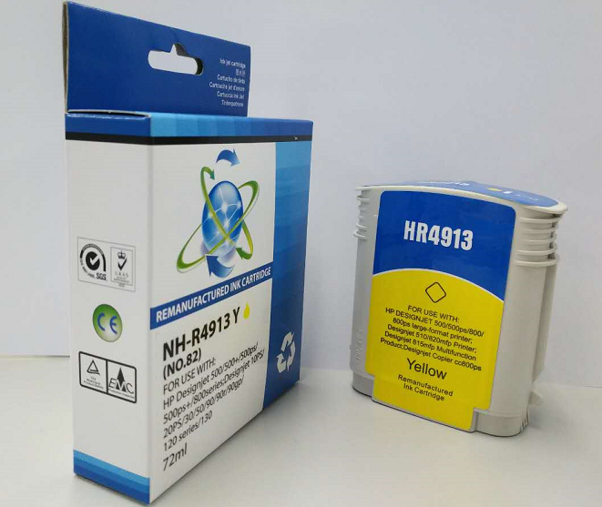 Image of CTS Wholesale Compatible HP Designjet 500 Yellow Ink C4913A Ctg No 82