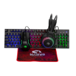 MARVO Scorpion CM416 Loot 40 4-in-1 Gaming Bundle, Wired Keyboard, Mouse, Headset and Mouse Pad, UK Layout