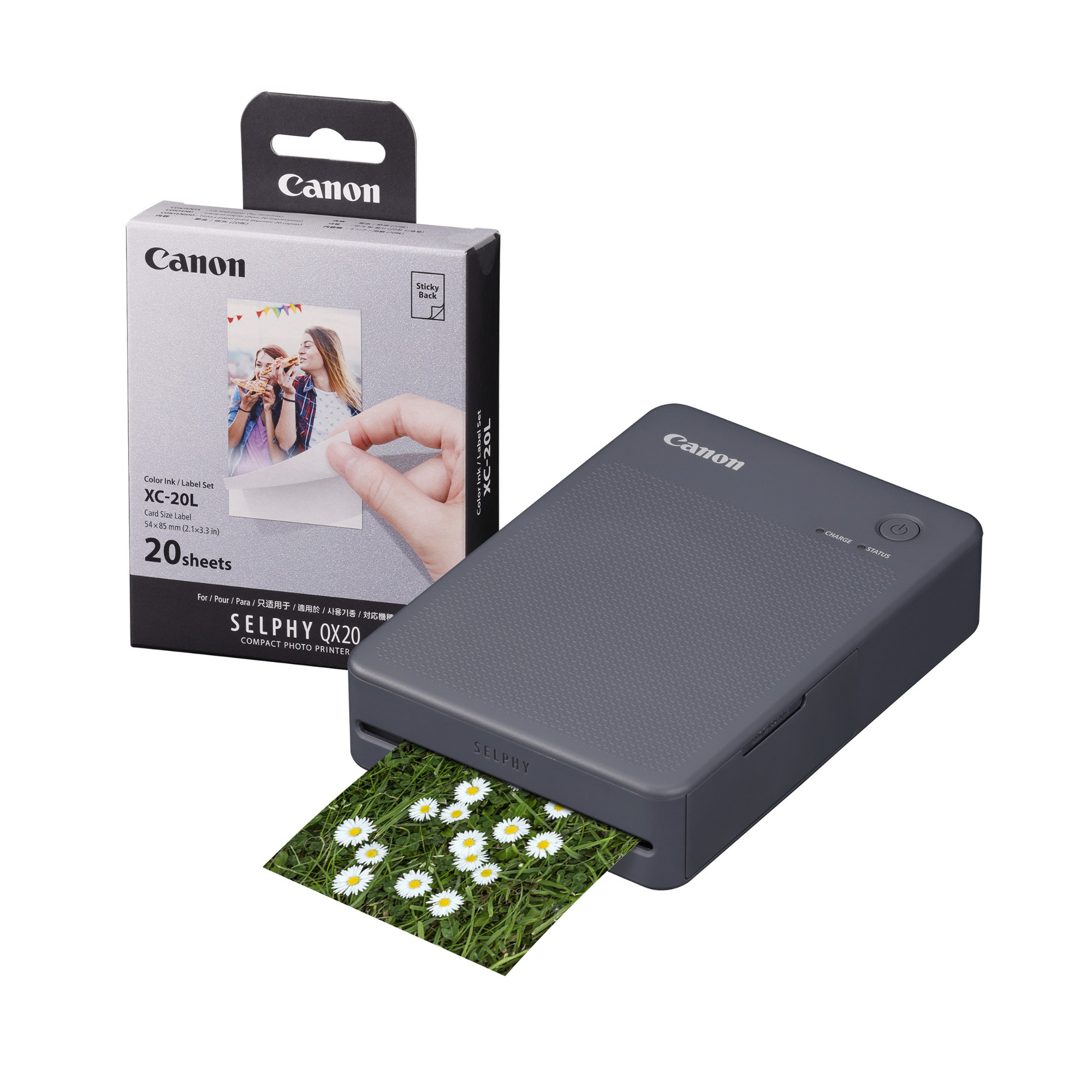 Canon Selphy QX20 Instant Photo Printer - Dark Grey - Printer + 20 Sho