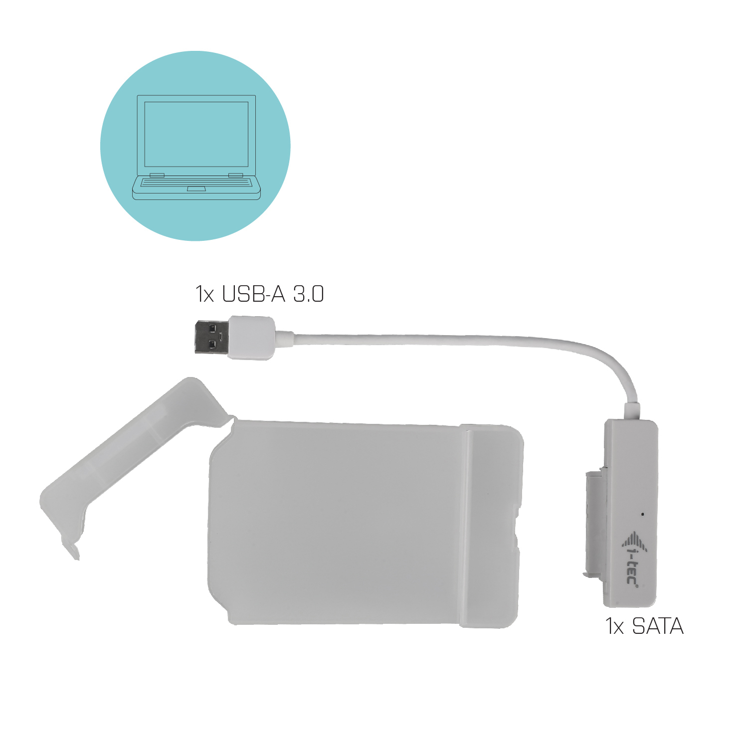 i-tec MySafe USB 3.0 Easy 2.5" External Case  White