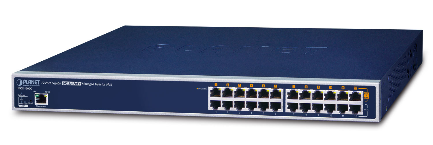 Image of PLANET HPOE-1200G Managed Gigabit Ethernet (10/100/1000) Power...