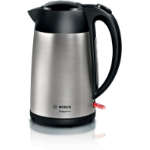 Bosch TWK3P420GB electric kettle 1.7 L 3000 W Black, Stainless steel