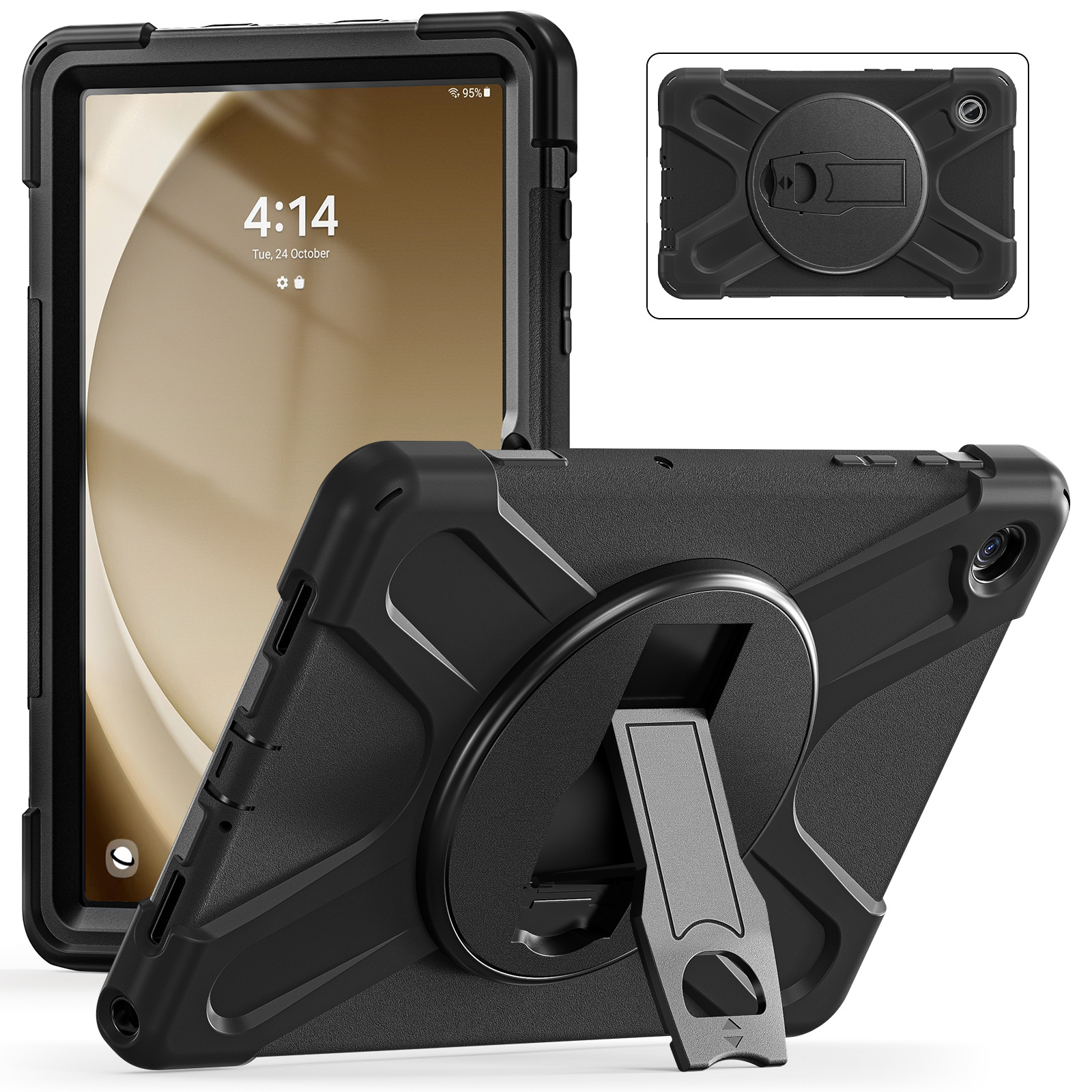 TAXSGA037 TECH AIR rugged case for a Samsung Tab A9+ 11; includes built in screen protector and integrated stand.